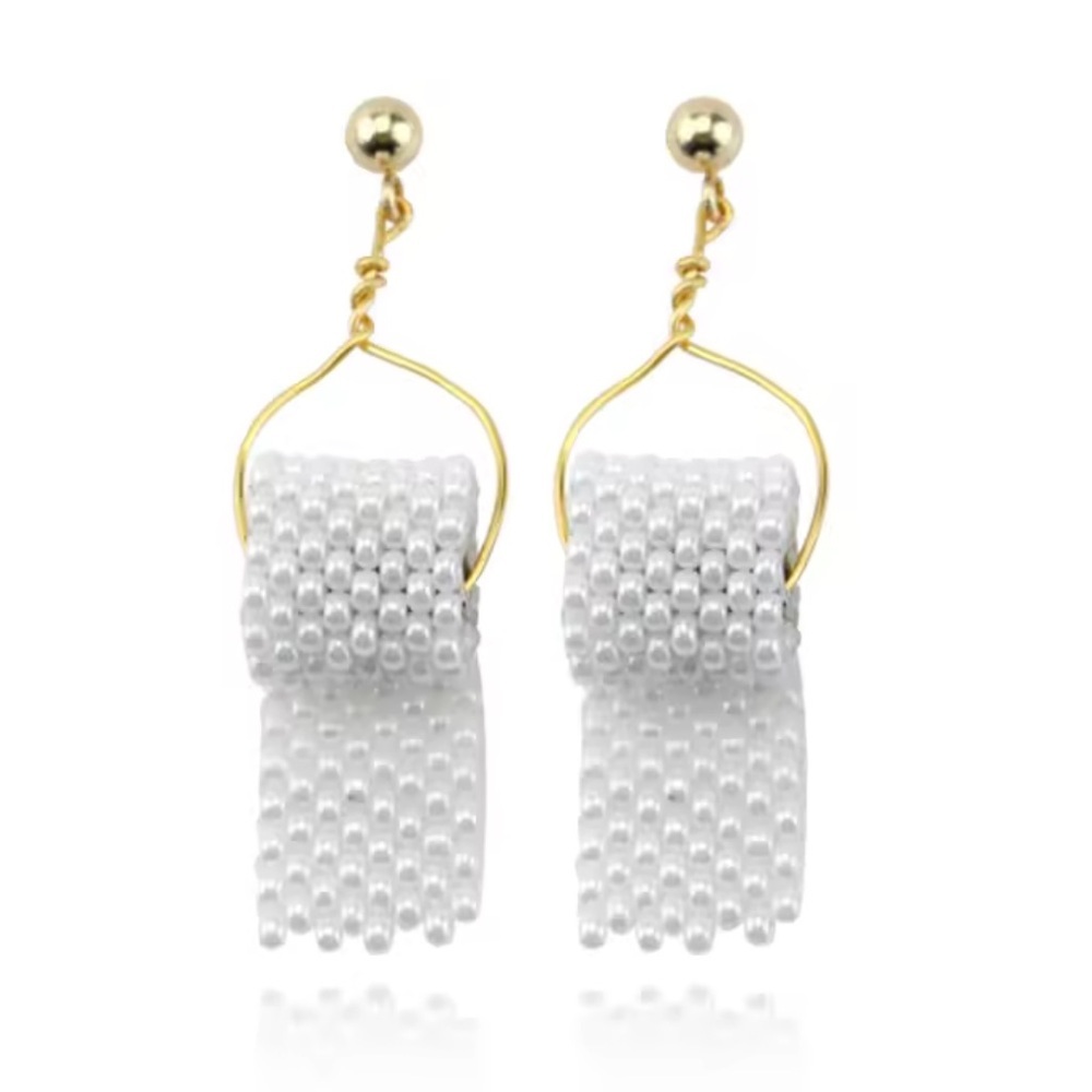 Creative Funny toilet roll paper shape earrings